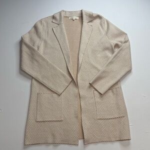 Women's Beige Herringbone cardigan